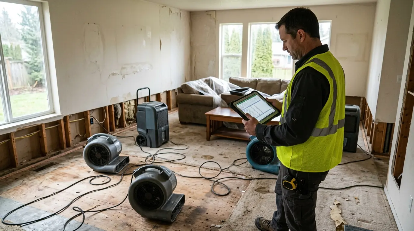 Reviewing a water damage estimate room by room