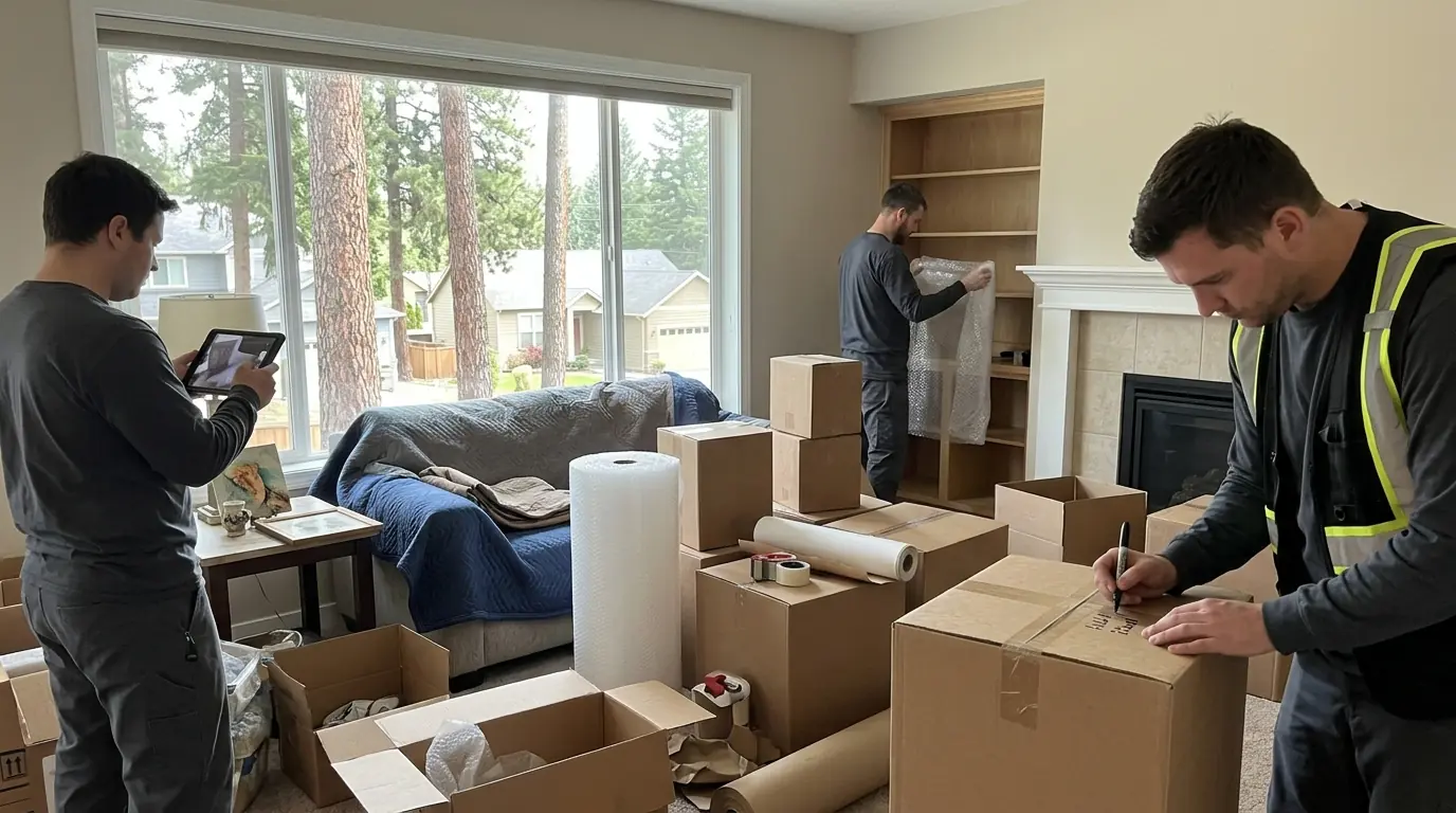 Labeling boxes during a contents pack-out