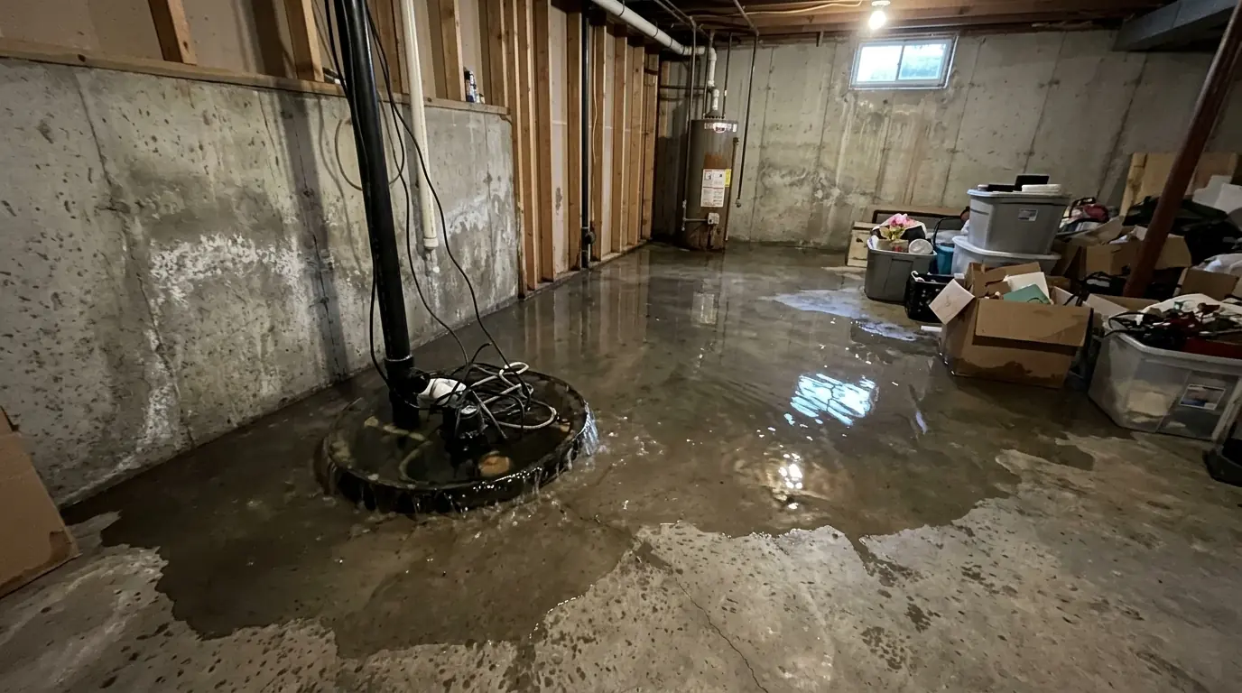 Overflowing sump pit with a failed pump