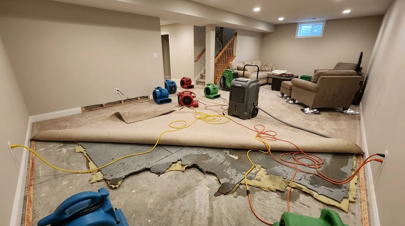 A Mead basement drying after a leak