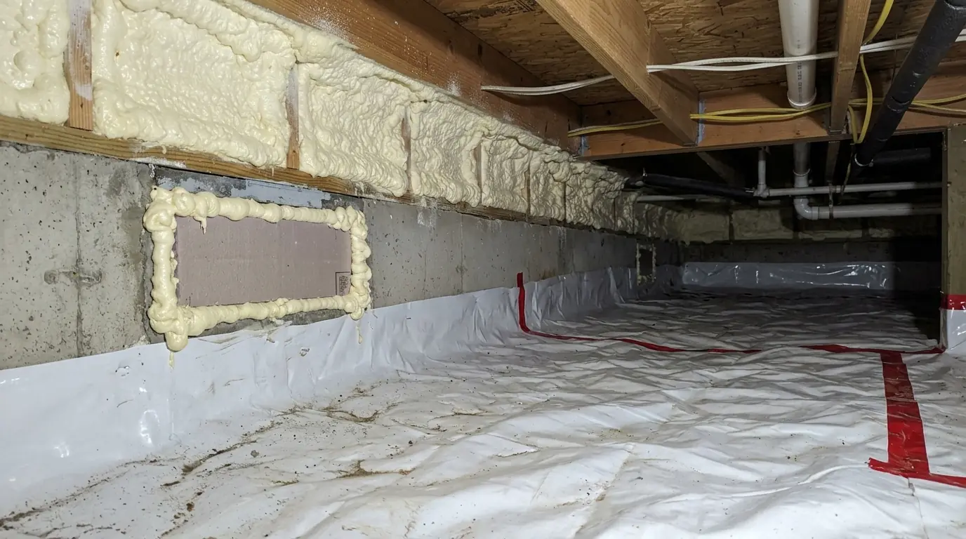 A sealed vent and insulated rim joist