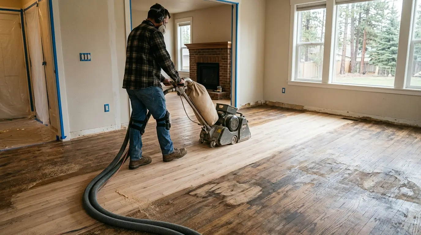 Refinishing hardwood after water damage