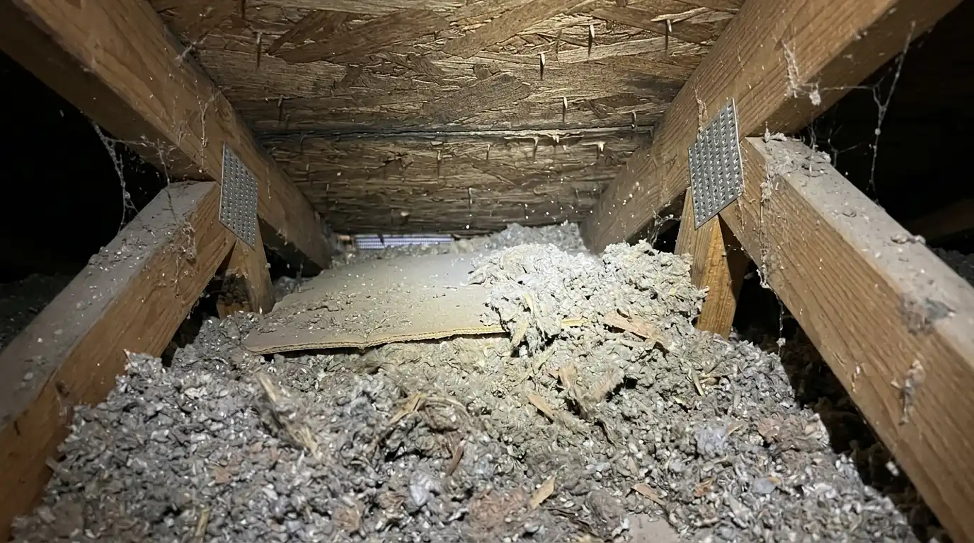 Soffit vent blocked by insulation