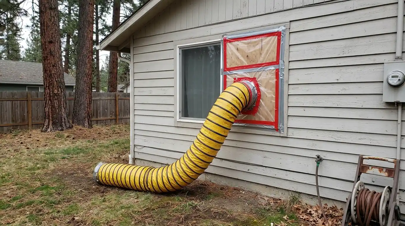 Air scrubber exhausting from a mold containment