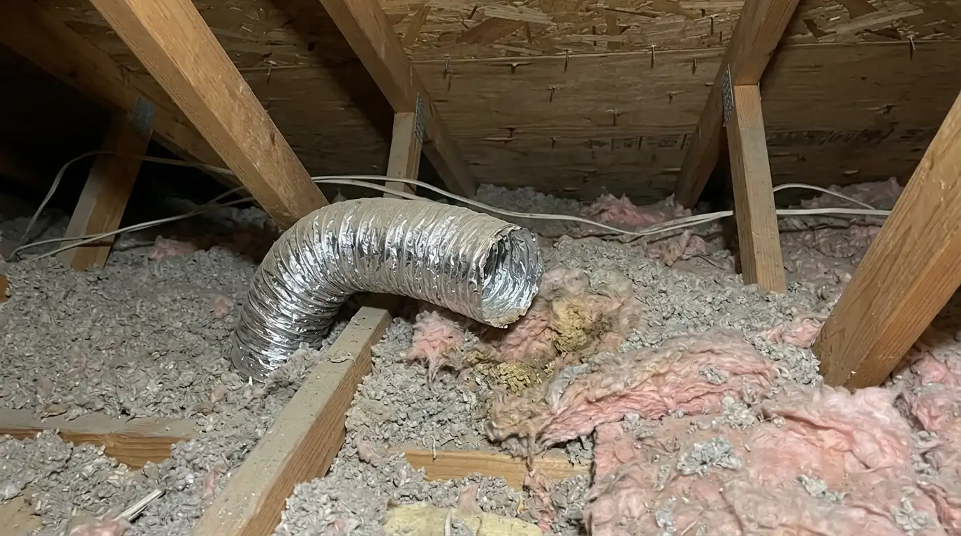 Bath fan duct venting into the attic